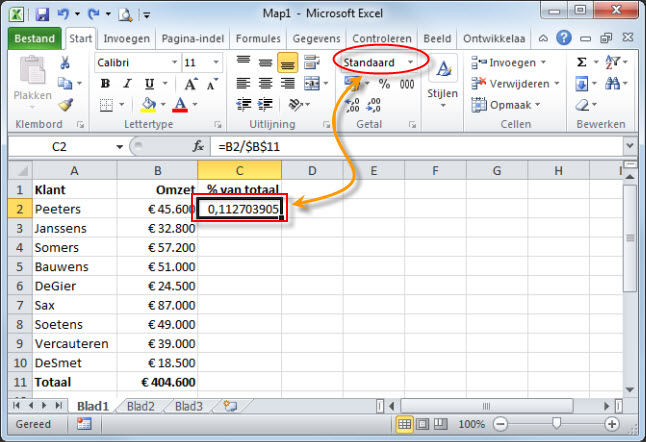 patrouille dam Vervullen Gratis tips Excel - Percentage van totaal berekenen